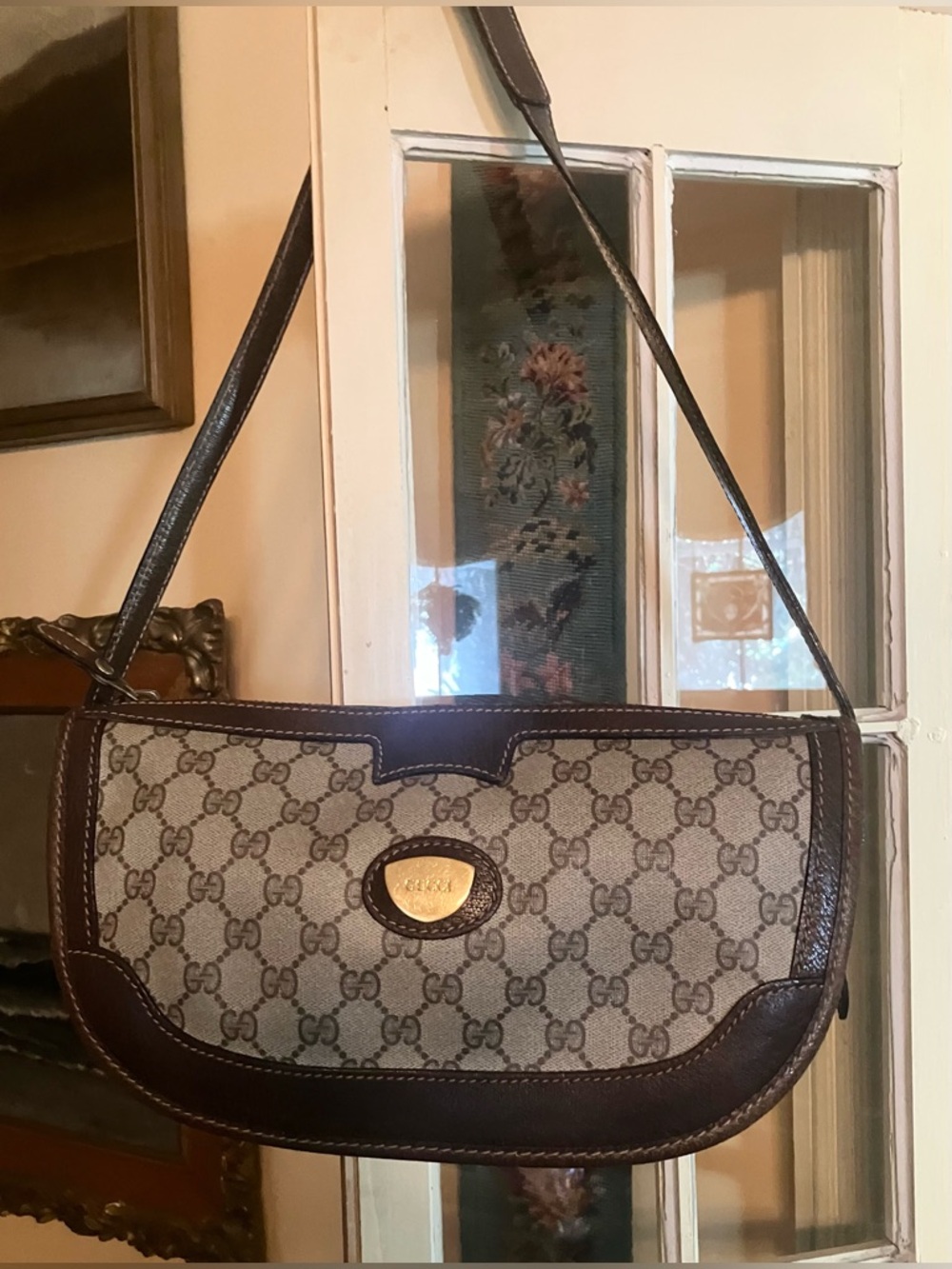 Gucci Vintage supreme monogram half moon shoulder bag
